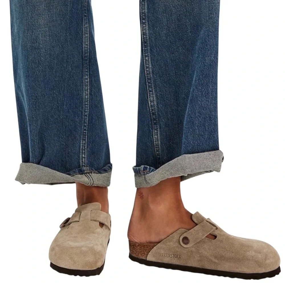 BIRKENSTOCK Taupe Suede Boston Soft Footbed Clog 38 - Picture 9 of 9